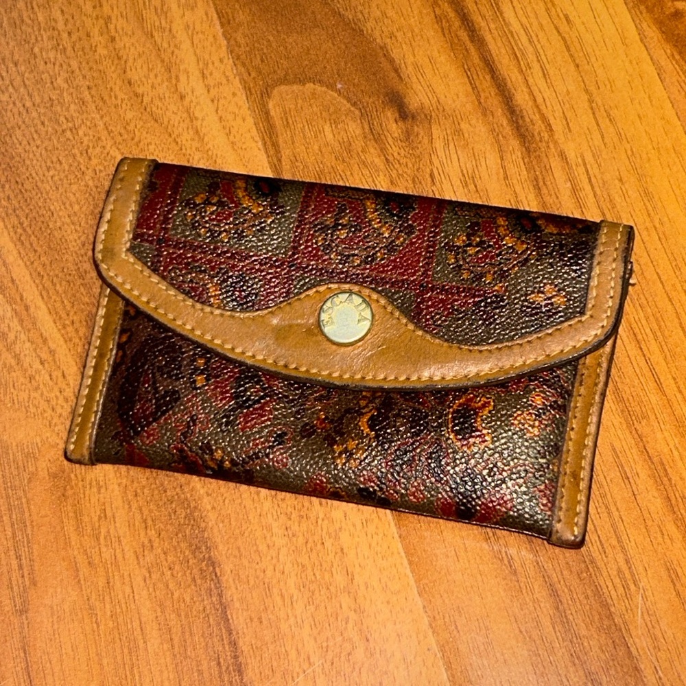 Vintage Escada Card Holder Flap Wallet